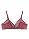 Genny Sheer Mesh Triangle Cup Bra In Red