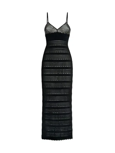 Genny Strass Knit Dress In Black