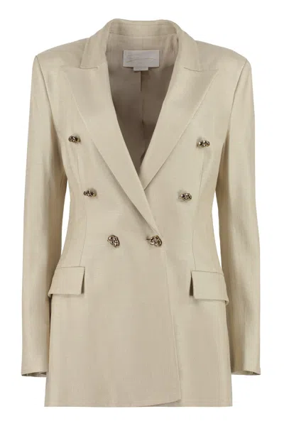 GENNY GENNY STRETCH DOUBLE-BREASTED BLAZER