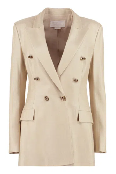 GENNY GENNY STRETCH DOUBLE-BREASTED BLAZER