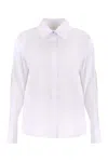 Genny Embroidered Shirt With Slit Sleeves And Rhinestone Buttons In White