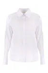 Genny Embroidered Shirt With Slit Sleeves And Rhinestone Buttons In White