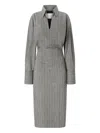Genny Stripe-pattern Midi Dress In Gray