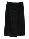 Genny Striped Midi Skirt In Black