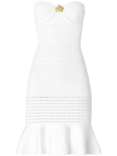 Genny Striped Mini Dress In White