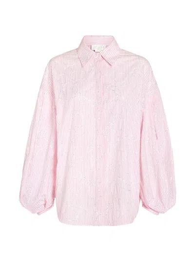 Genny Striped-pattern Long-sleeve Shirt In Pink