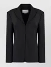 Genny Tailored Tech Fabric Jacket In Black