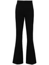 Genny Laminated Flared Trousers In Blue