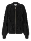 Genny Tassel-embellished Zip-front Cardigan In Black