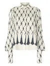 Genny Tassel-print Blouse In White