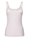 Genny Slim Plain Tank Top In Pink