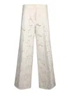 Genny Straight Wide-leg Trousers High Waist In Beige