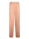 Genny Satin Trousers With Belt Loops And Pockets In Beige