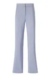 Genny Flared Hem Textured Fabric Trousers In Purple
