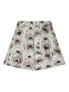 Genny Turtle-print A-line Shorts In Gray