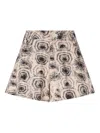 Genny Turtle-print Cotton Shorts In Multi