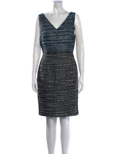 Pre-owned Genny Tweed Pattern Knee-length Dress In Multicolor