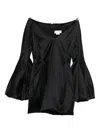 Genny V-neck Mini Dress In Black