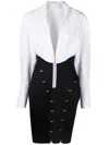Genny V-neck Zip-up Minidress In White