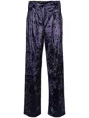 GENNY VELOUR STRAIGHT-LEG TROUSERS