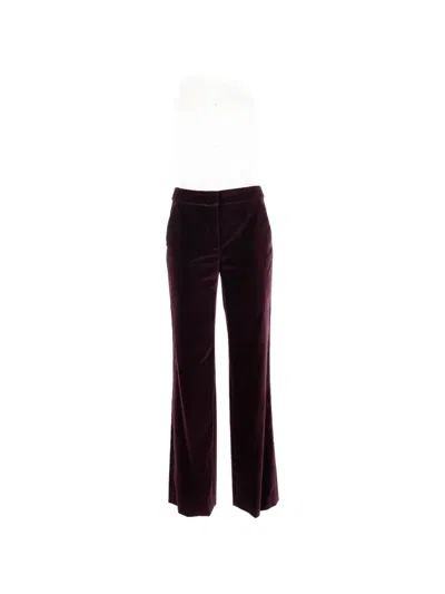 Genny Velvet Straight-leg Trousers In Red