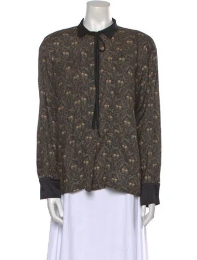 Pre-owned Genny Vintage 1980's Button-up Top In Multi