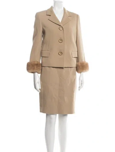 Pre-owned Genny Vintage 1990's Skirt Suit In Neutrals