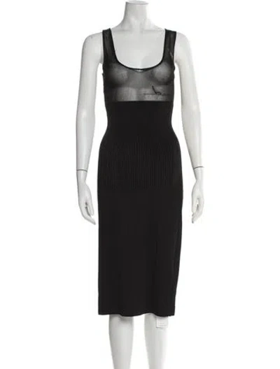 Pre-owned Genny Vintage Midi Length Dress In Black