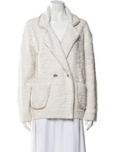 Pre-owned Genny Vintage Wool Sweater In White