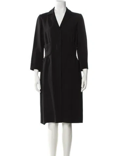 Pre-owned Genny V-neck Knee-length Dress In Black