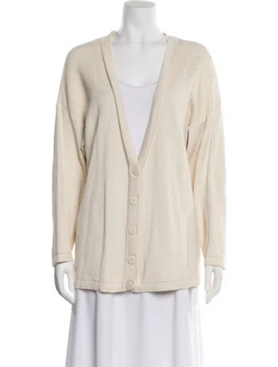 Pre-owned Genny V-neck Sweater In Neutral