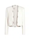 Genny 메탈릭 디테일 재킷 In White