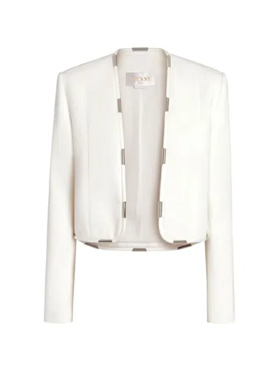 Genny 메탈릭 디테일 재킷 In White