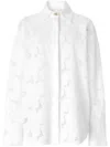 Genny Cotton Shirt With Embroidered Pattern And Sheer Fabric In White