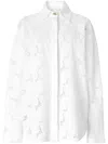 Genny Cotton Shirt With Embroidered Pattern And Sheer Fabric In White