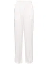 Genny Wide-leg Satin Trousers In White