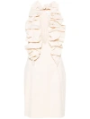 Genny Ruffle-trim Crinkled Minidress In Neutrals