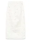 Genny Lace Detail High Waist Silk Skirt