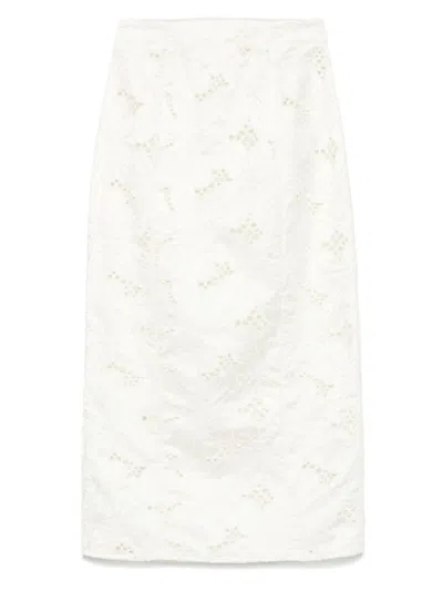 GENNY WHITE SATIN SKIRT