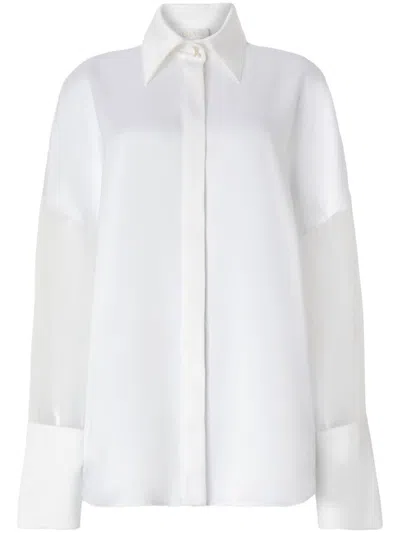 GENNY WHITE SHEER SLEEVES SHIRT