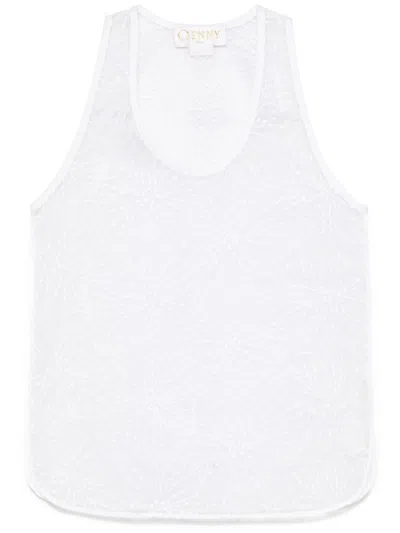 GENNY WHITE SILK TANK TOP
