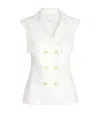 Genny White Solid Notched Lapel Blazer In White