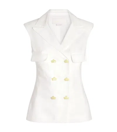 GENNY WHITE SOLID NOTCHED LAPEL BLAZER