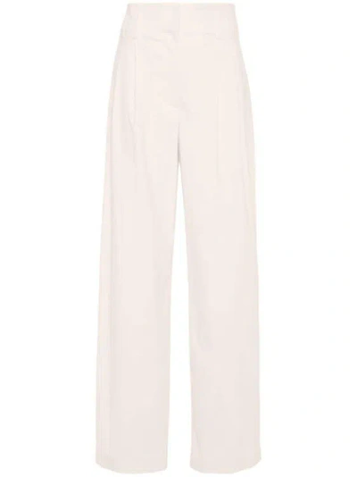 Genny Pleated Tapered Trousers In White