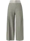 Genny Wide Cropped Trousers In Grey