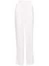Genny Wide-leg Satin Trousers In White