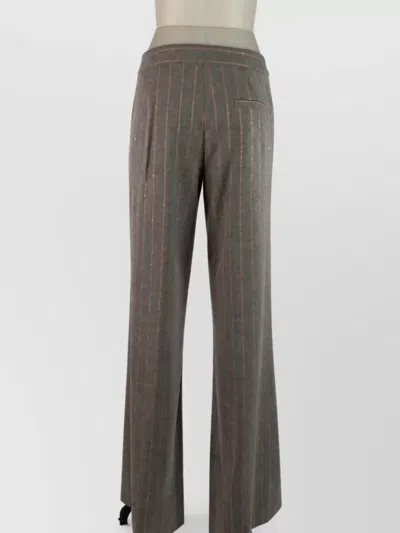 Genny Wide-leg Trousers In Gray