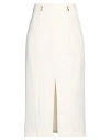 Genny Embellished Front-split Midi Skirt In White