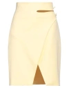 Genny Woman Midi Skirt Pastel Yellow Size 6 Polyester, Elastane