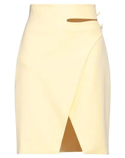 Genny Woman Midi Skirt Pastel Yellow Size 6 Polyester, Elastane